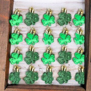 NIB LEINUOSEN Pkg of 36pcs. Clover/Shamrock Ornaments for Small Tree